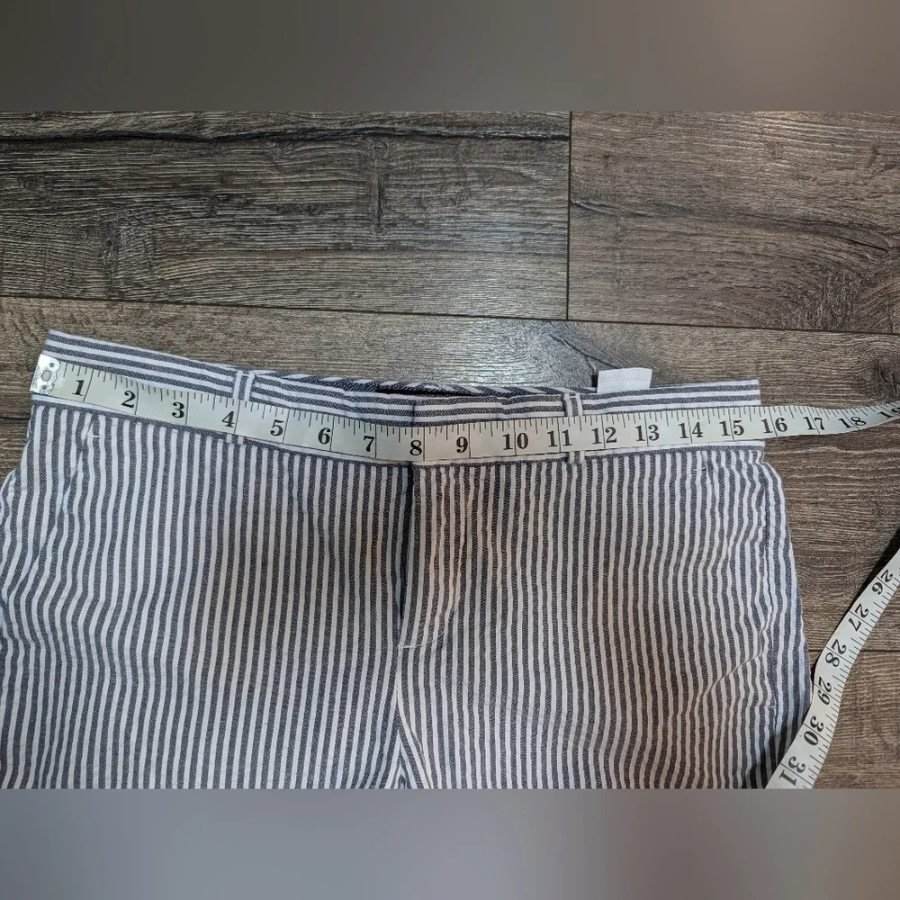 Banana Republic Size 2 Pants Trousers Seer Sucker Cropped Ankle Straight Leg - Picture 4 of 8